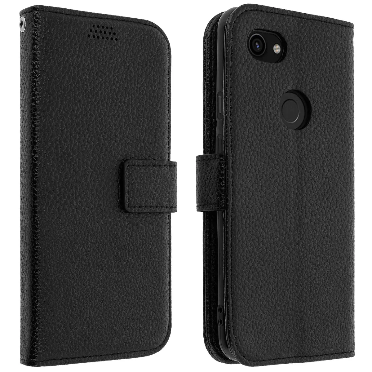 Avizar - Housse Google Pixel 3A - Étui Folio Portefeuille - Noir - Image 2