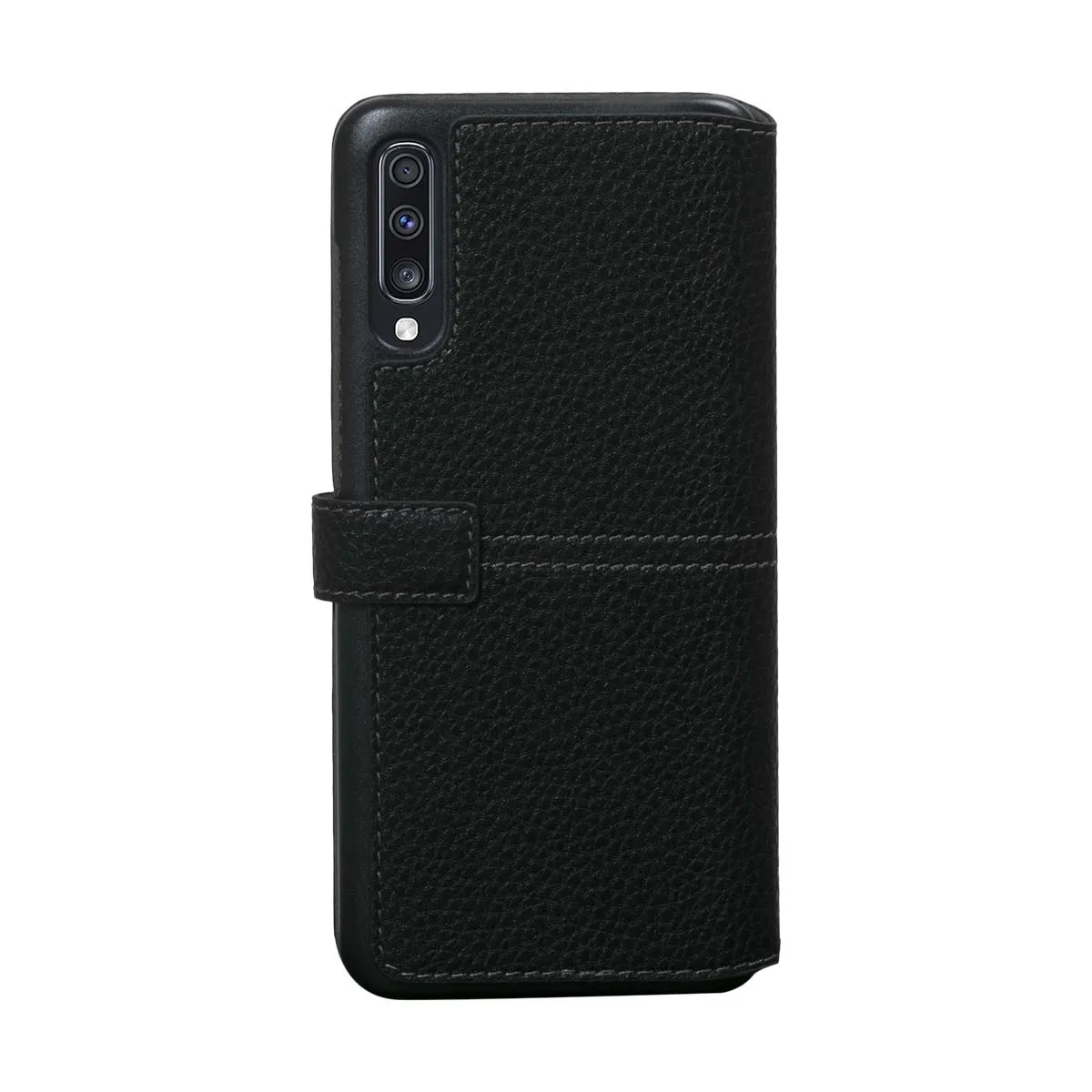 Faconnable Noir Façonnable Étui Pour Samsung Galaxy A70 Folio Sellier Avec Bouton Laqué