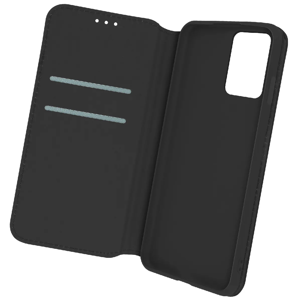 Avizar Noir Housse Pour Oppo A74 Folio Portefeuille Fonction Support