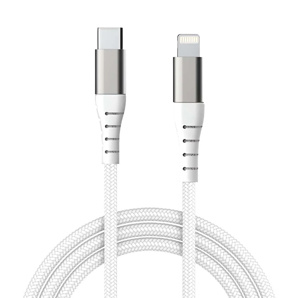 Force Blanc Power Câble Renforcé Usb C/Lightning 3M - 3A