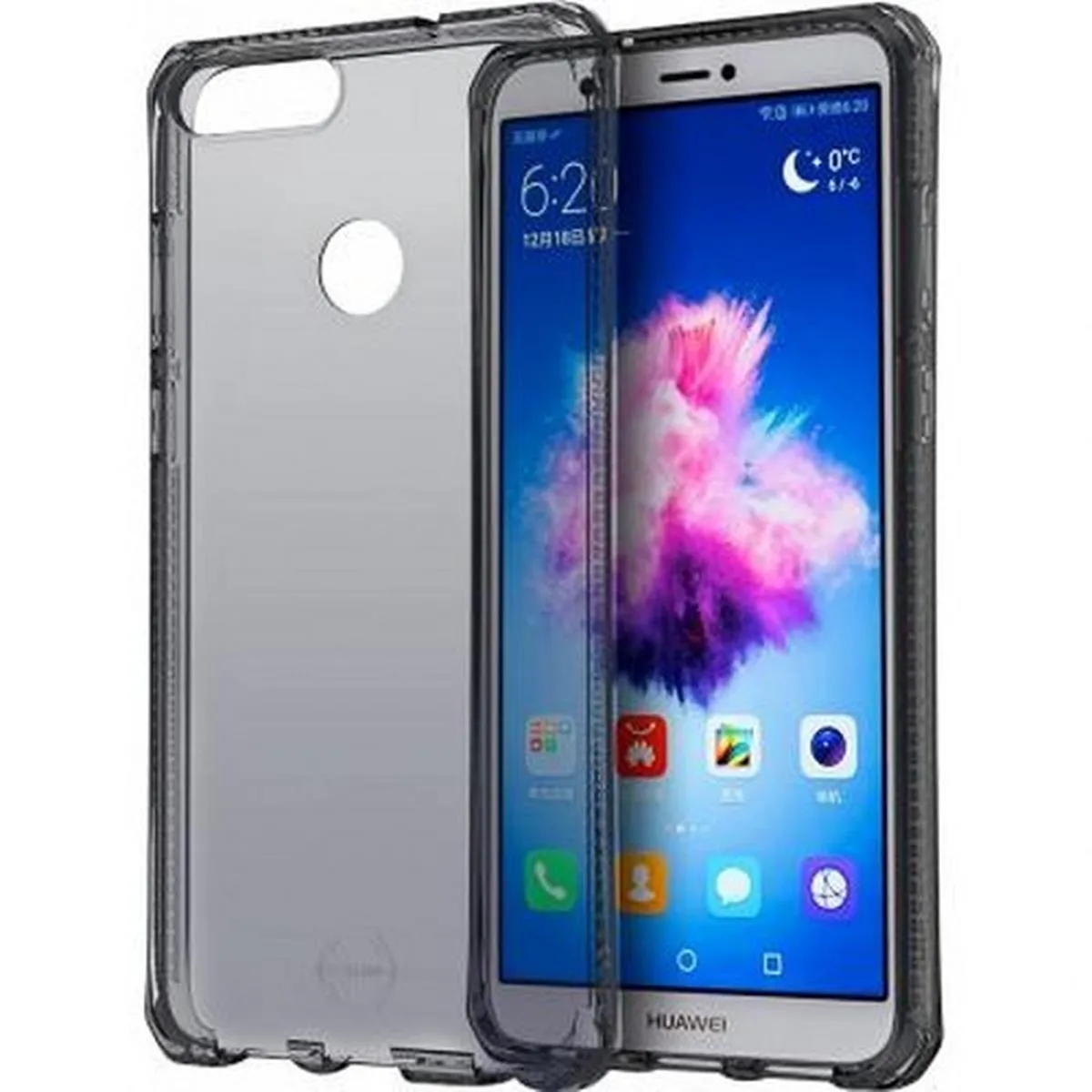 Itskins Noir Coque Pour Huawei P Smart Semi-Rigide Spectrum Transparent