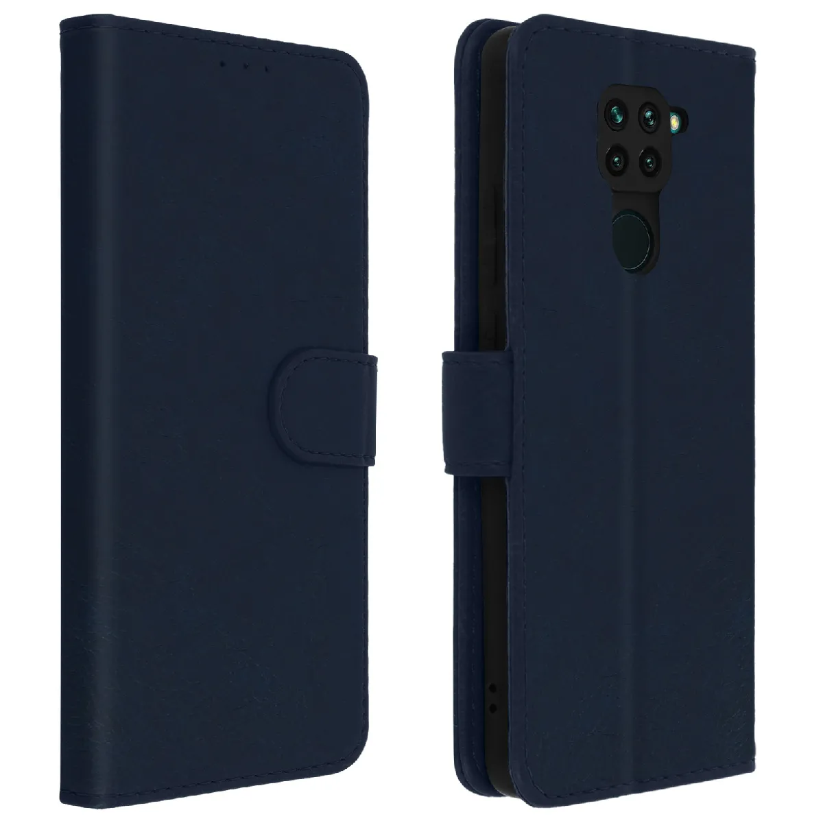 Avizar Bleu Étui Pour Xiaomi Redmi Note 9 Housse Intégrale Porte-Carte Fonction Support