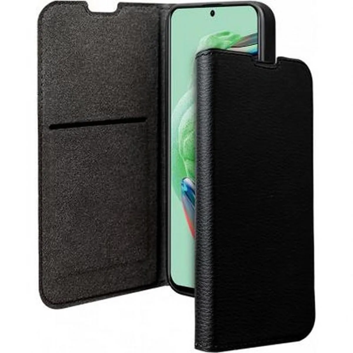 Bigben Noir Connected Étui Pour Redmi 12 4G / 5G Folio Wallet Avec Porte-Carte Et Support