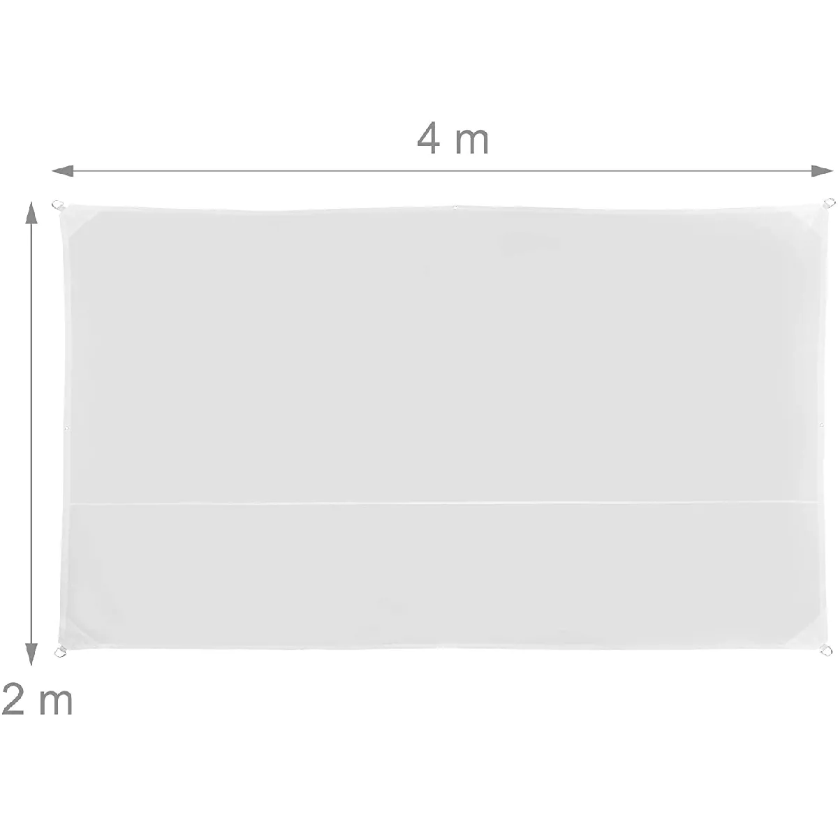 HELLOSHOP26 Voile D'ombrage Rectangle 2 X 4 M Blanc  13_0002931_2