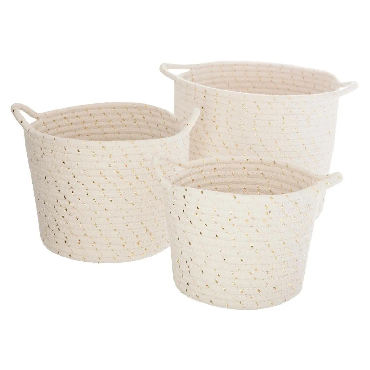 Paris Prix Beige Atmosphera For Kids - Lot De 3 Paniers De Rangement "Lurex" 24Cm Naturel - Image 3