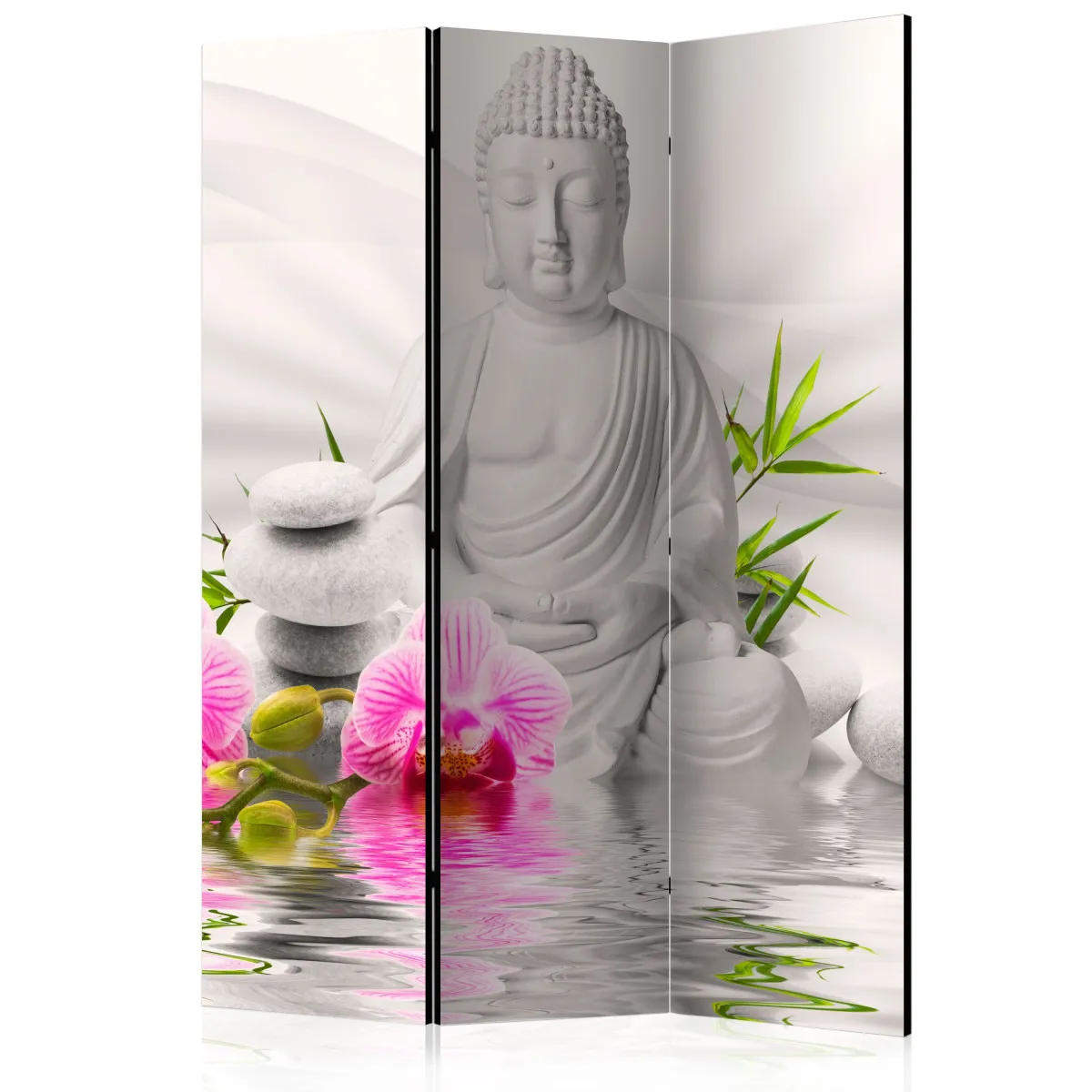 Paravent 3 volets - buddha and orchids [room dividers] A1-PARAVENT89