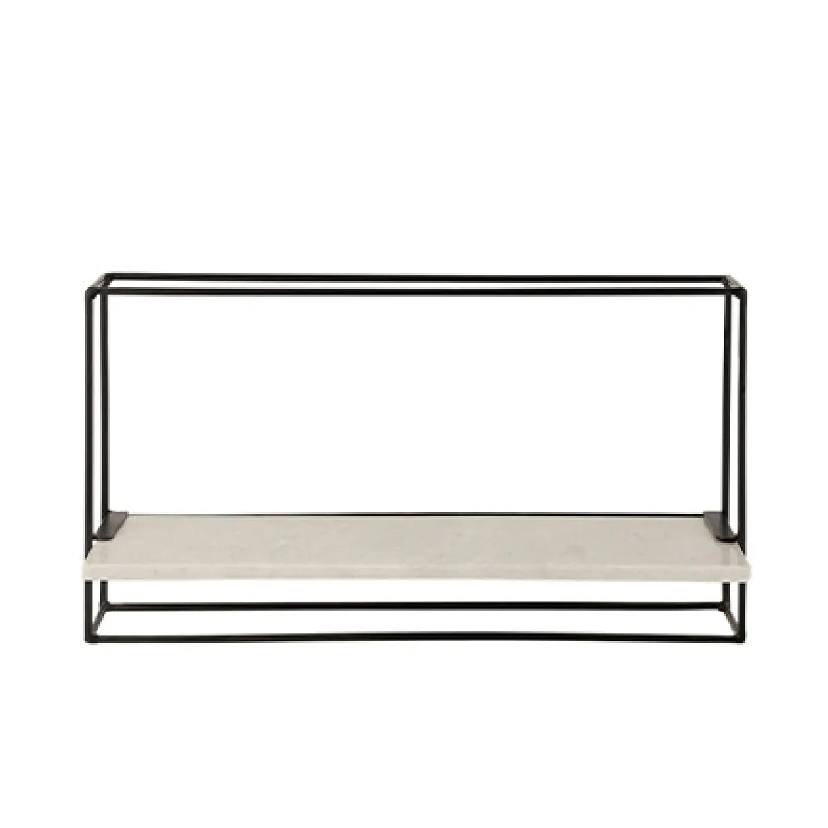 Etagère murale 65x15x35 cm en marbre blanc et métal