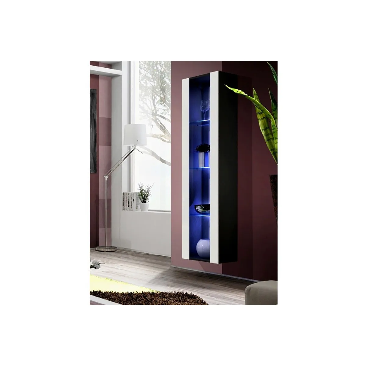 Vitrine LED Murale Design Fly C4 170cm - vue 3