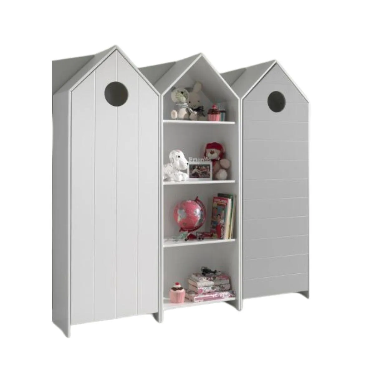 Vipack CASAMI Armoire 1 porte Blanc + Armoire ouverte + Armoire 1 porte Grise Vipack CASAMI Armoire 1 porte Blanc + Armoire ouverte + Armoire 1 porte Grise