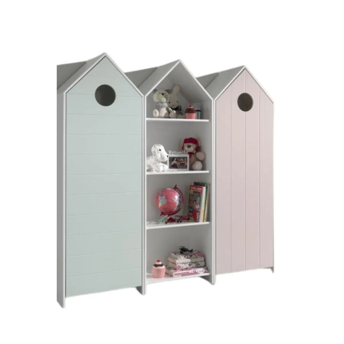 Vipack CASAMI Armoire 1 porte Menthe + Armoire ouverte + Armoire 1 porte Rose Vipack CASAMI Armoire 1 porte Menthe + Armoire ouverte + Armoire 1 porte Rose