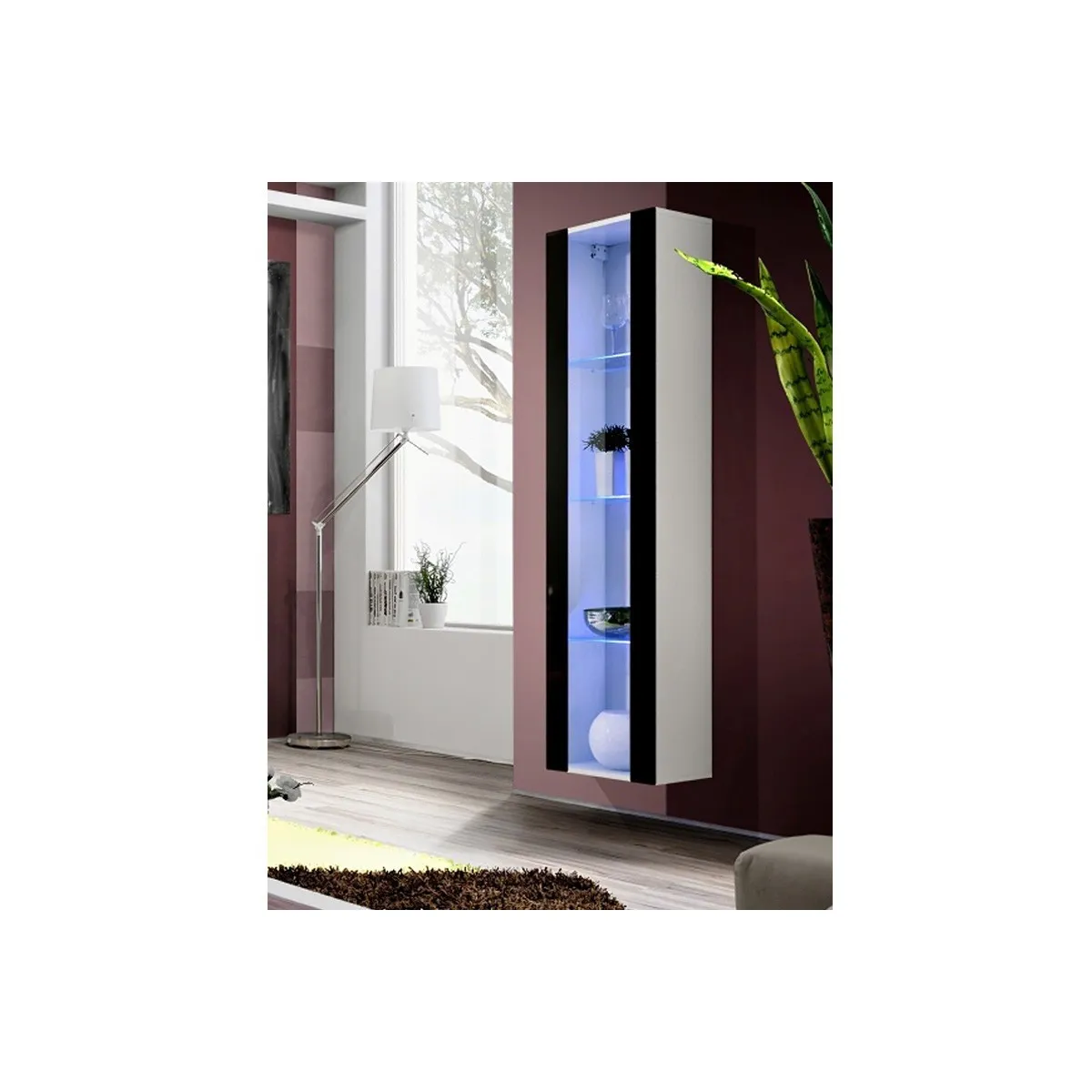 Vitrine LED Murale Design Fly C4 170cm - vue 4