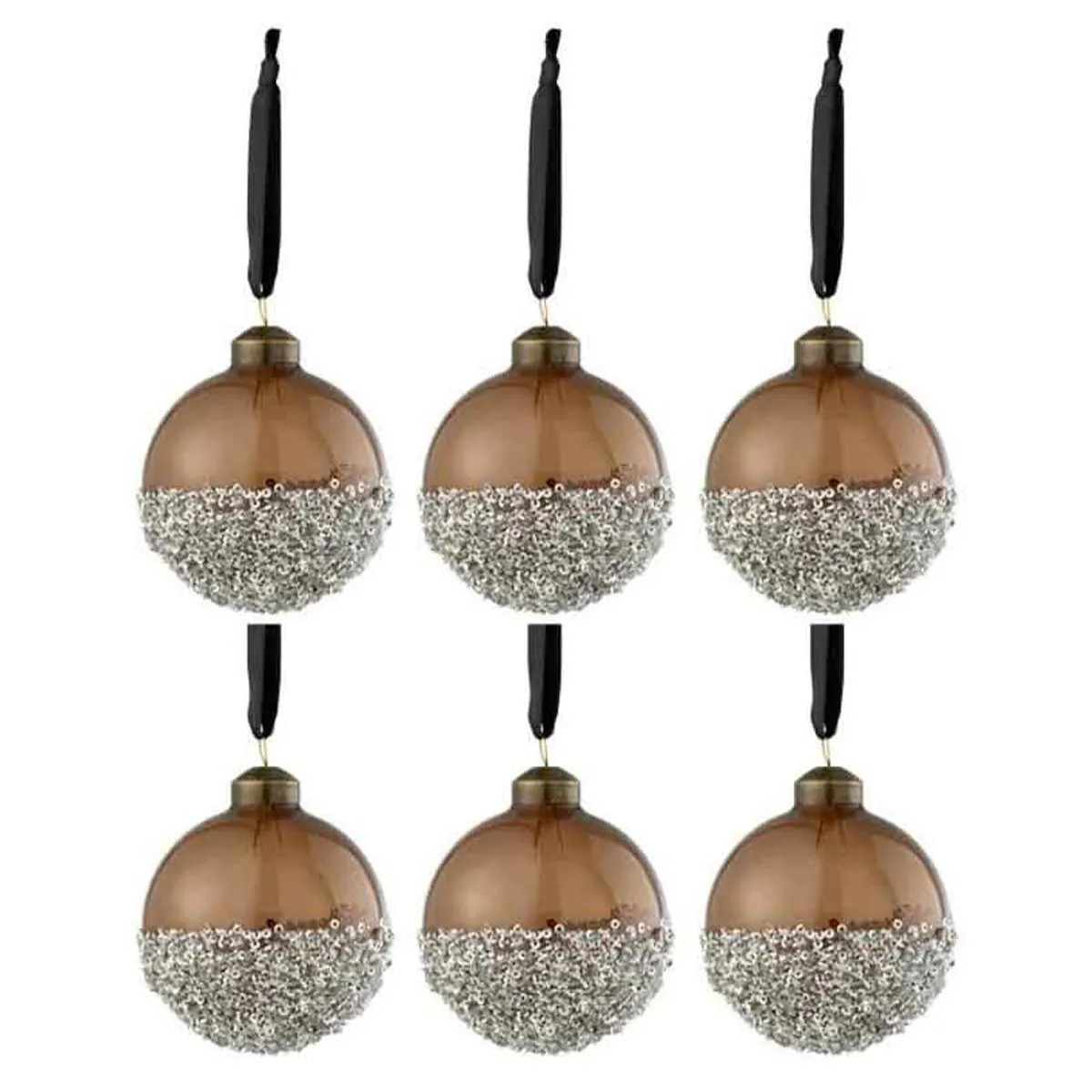 Lot de 6 Boules de Noël Perles 8cm