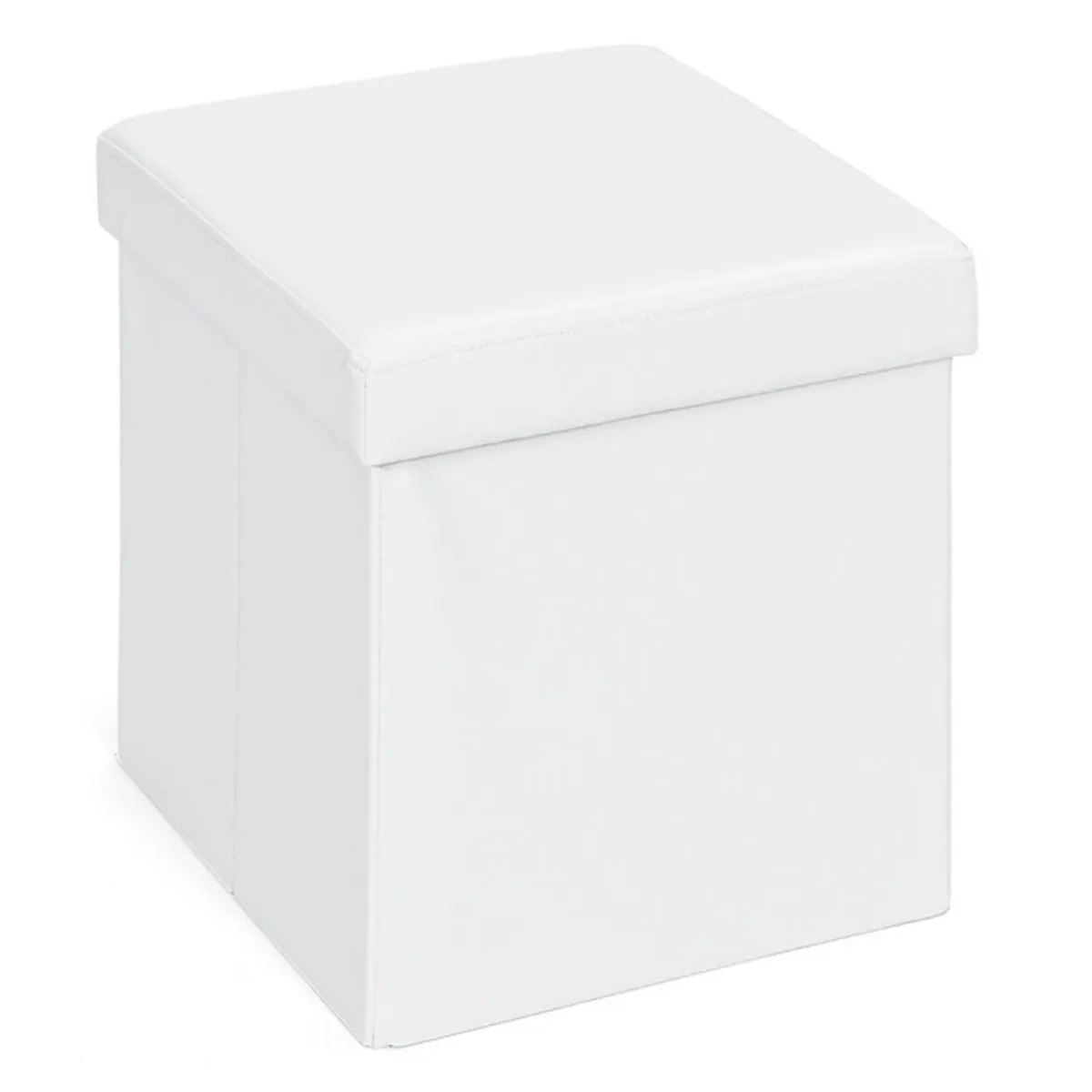 Paris Prix Blanc Pouf Coffre Pliable Basics 38Cm