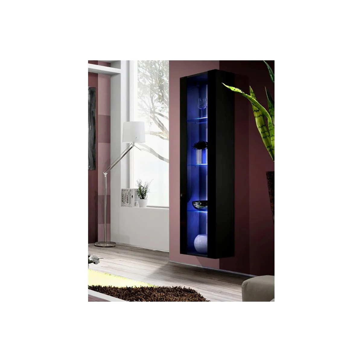 Vitrine LED Murale Design Fly C4 170cm - vue 2