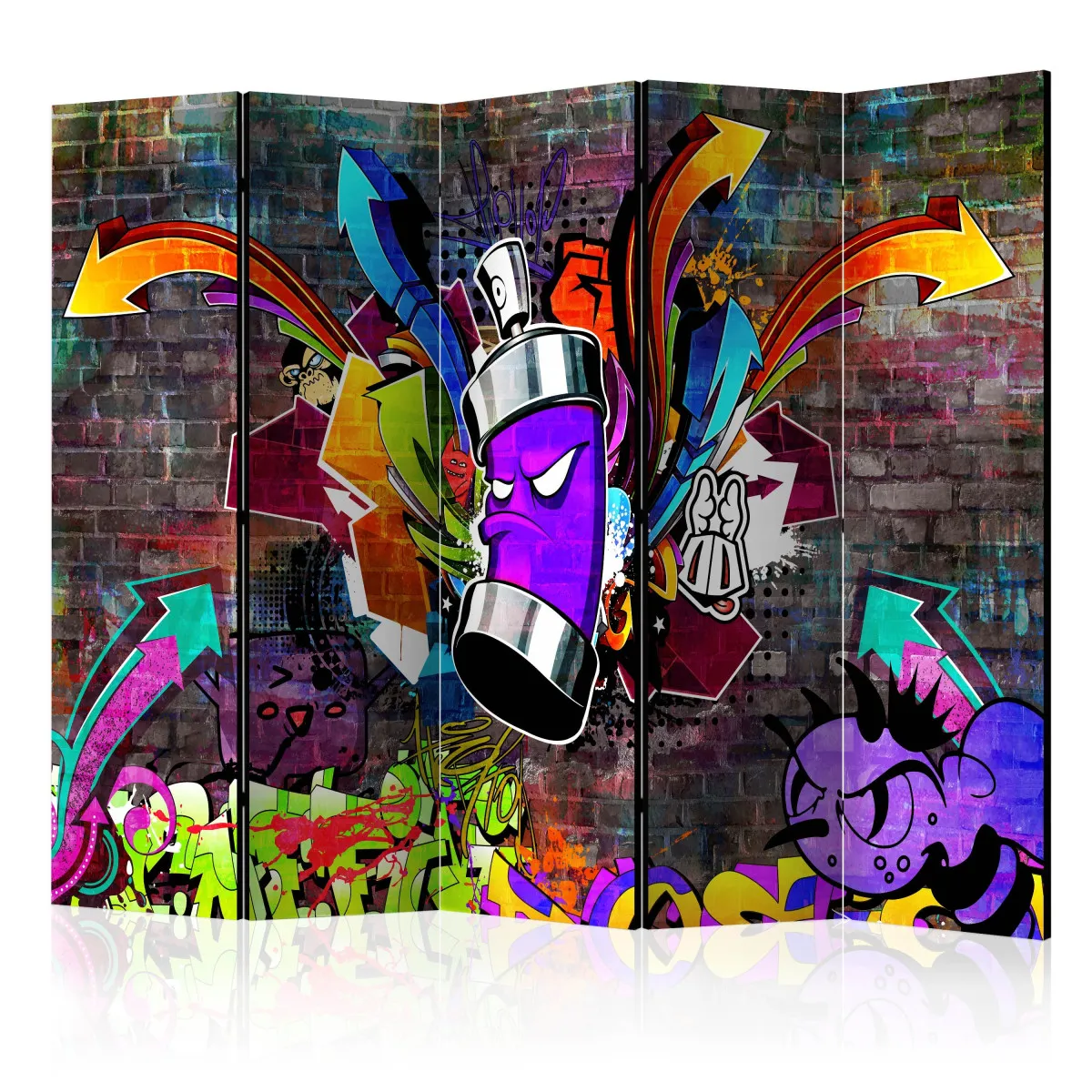 Paravent 5 volets - Graffiti: Colourful attack II [Room Dividers] - 225x172 (39205)