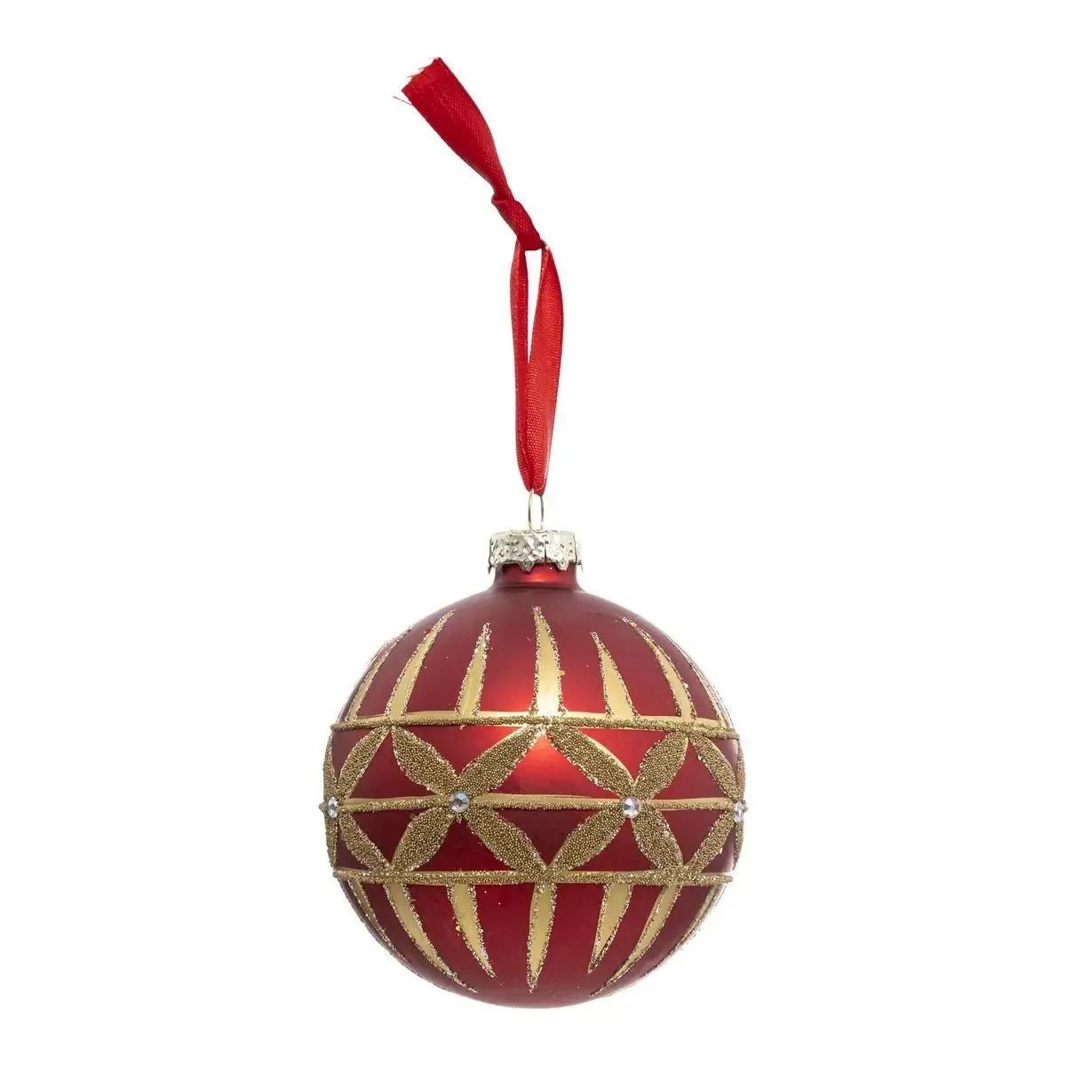 Atmosphera Boule de Noël Féerie Folk - Rouge