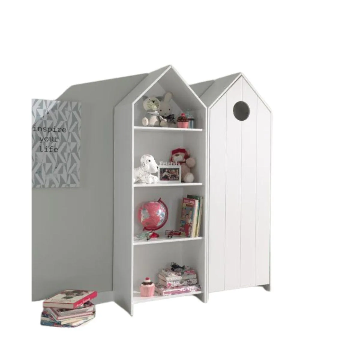 Vipack CASAMI Armoire ouverte + Armoire 1 porte Blanc Vipack CASAMI Armoire ouverte + Armoire 1 porte Blanc