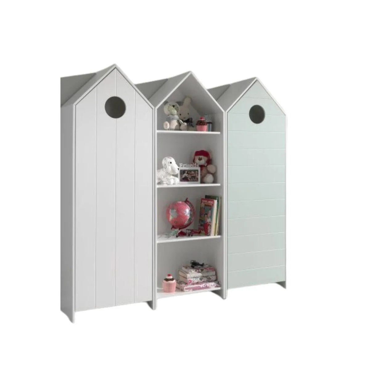 Vipack CASAMI Armoire 1 porte Blanc + Armoire ouverte + Armoire 1 porte Menthe Vipack CASAMI Armoire 1 porte Blanc + Armoire ouverte + Armoire 1 porte Menthe