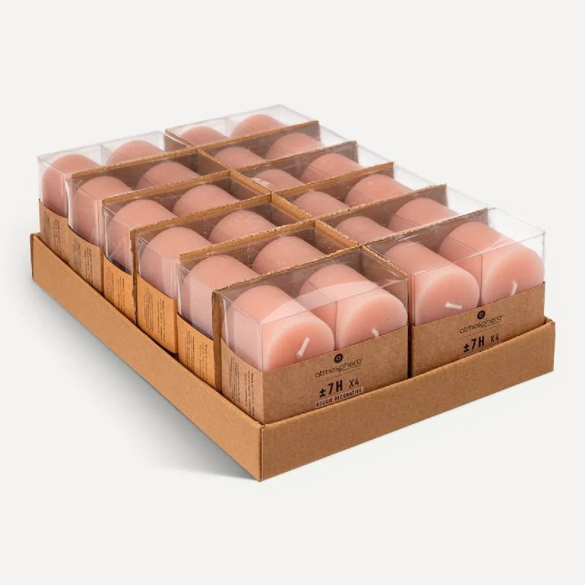 Le Comptoir De La Bougie Rose/Clair Comptoir De La Bougie - Lot De 4 Bougies Votives "Rustic" 4,5Cm - Image 3