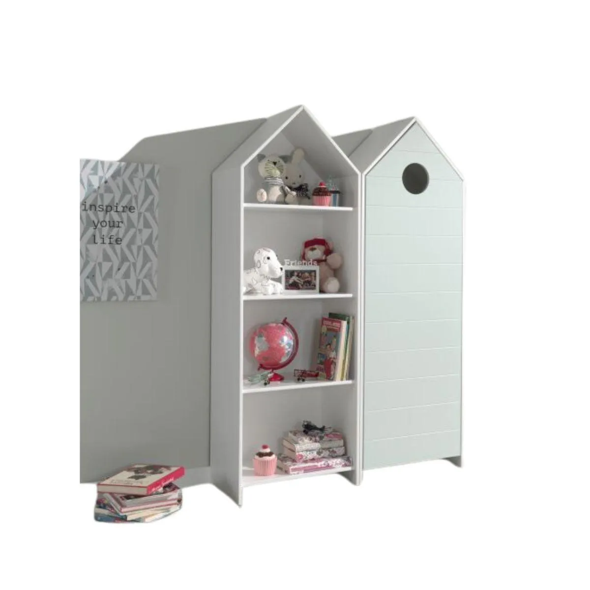 Vipack CASAMI Armoire ouverte + Armoire 1 porte Menthe Vipack CASAMI Armoire ouverte + Armoire 1 porte Menthe