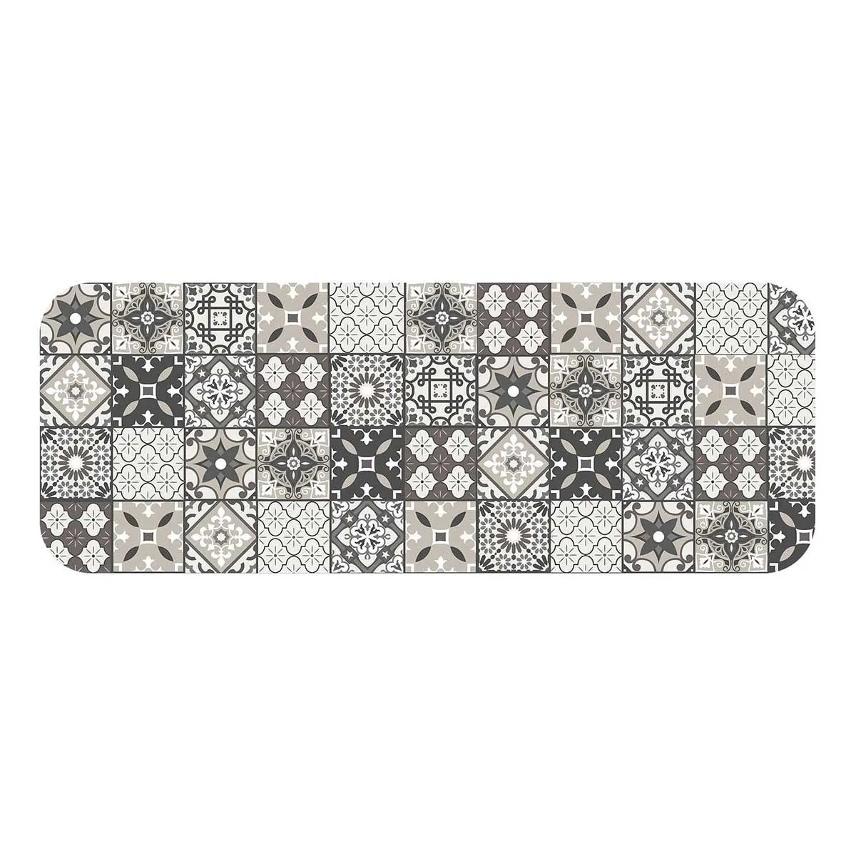 Non Communiqué Multicolore Tapis Imprimé Gaston 45X120cm Gris & Blanc - Image 2