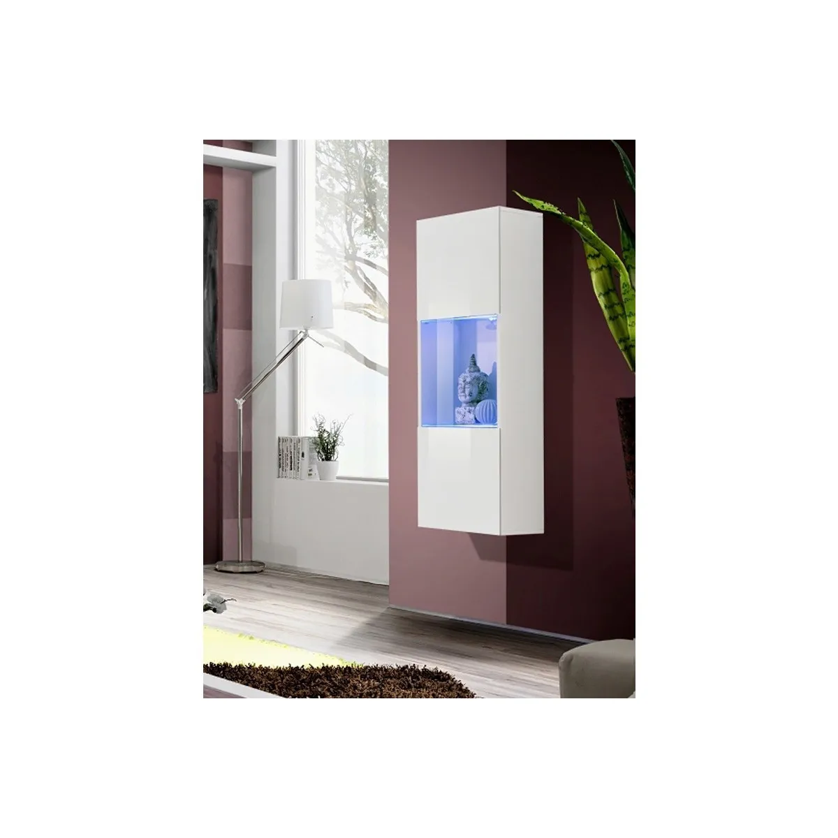 Paris Prix Blanc Vitrine Led Murale Design "Fly Iii" 126Cm - Image 3
