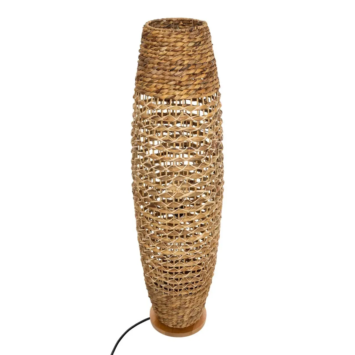 Lampadaire En M?tal Et Bois Naturel H 118 Cm
