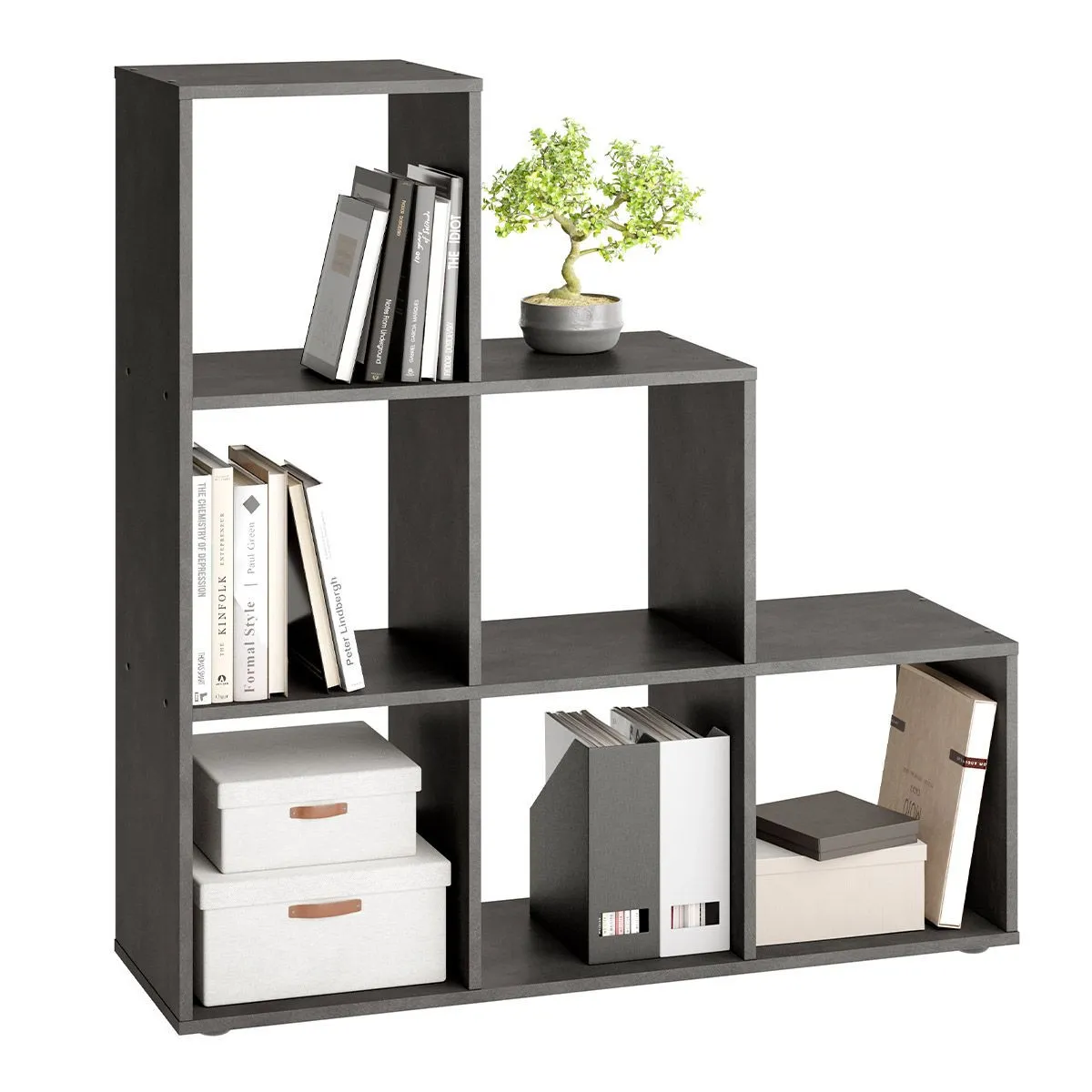 Paris Prix Gris Étagère 6 Cases Design Gaman 108Cm Foncé