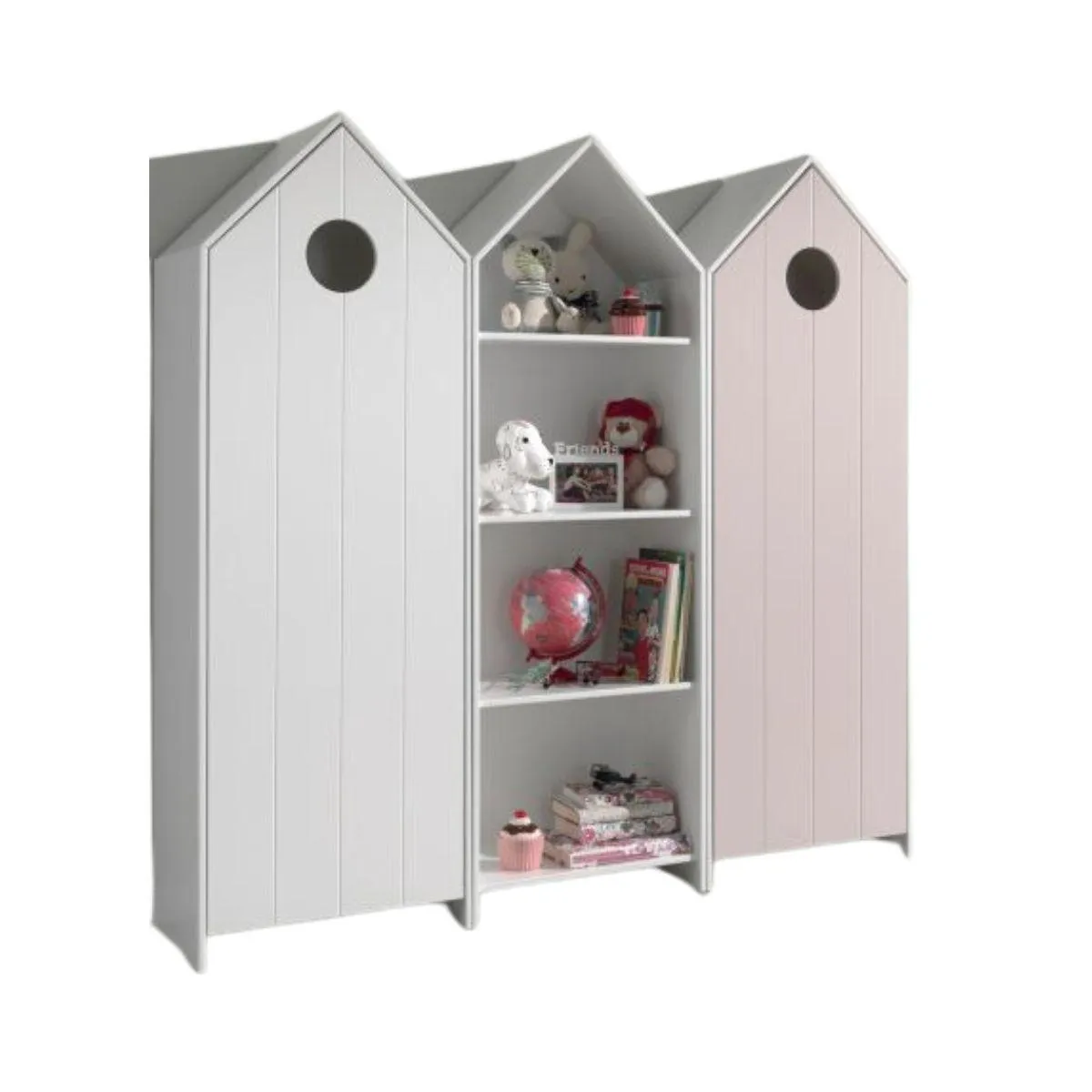 Vipack CASAMI Armoire 1 porte Blanc + Armoire ouverte + Armoire 1 porte Rose Vipack CASAMI Armoire 1 porte Blanc + Armoire ouverte + Armoire 1 porte Rose