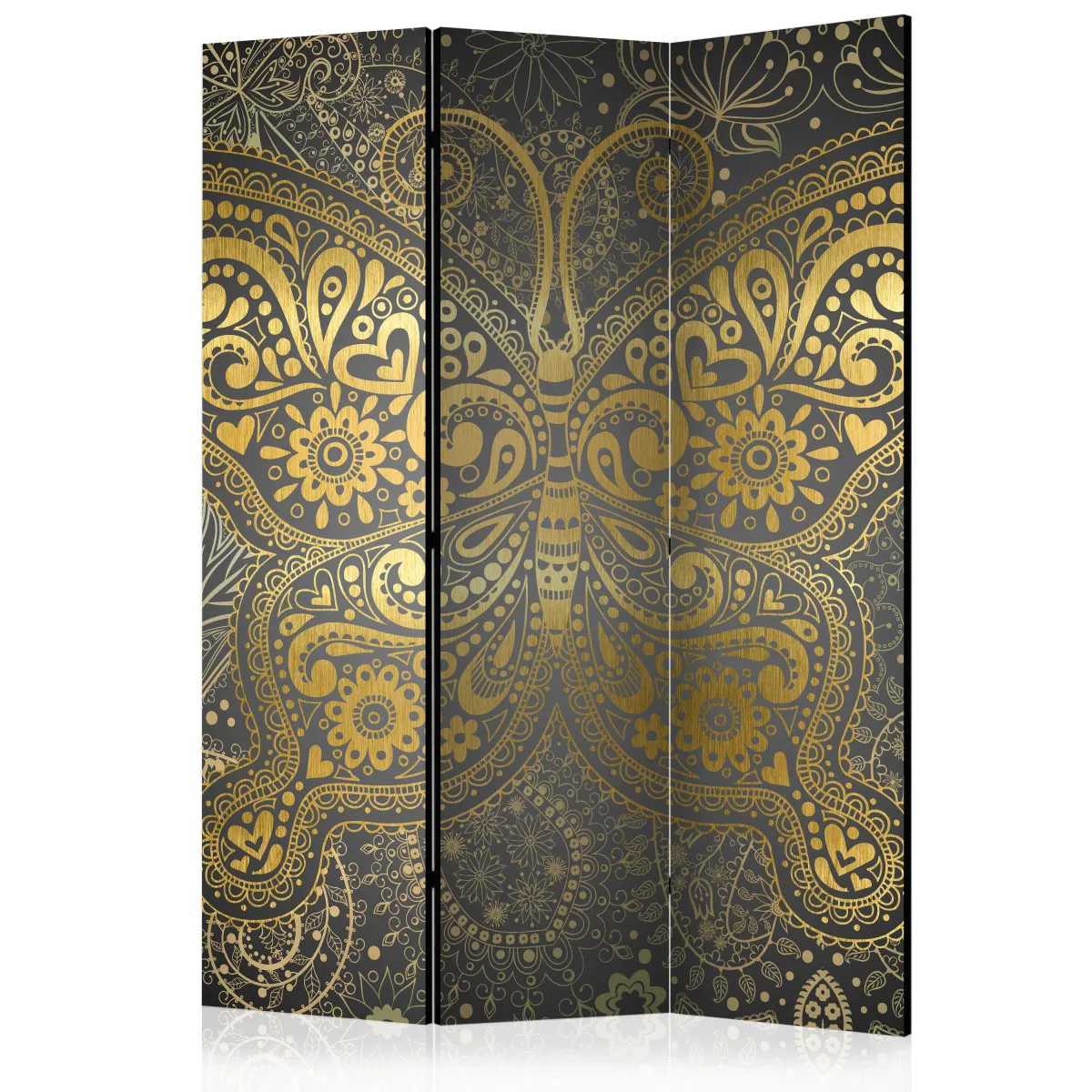 Paravent 3 volets - golden butterfly [room dividers] A1-PARAVENT93
