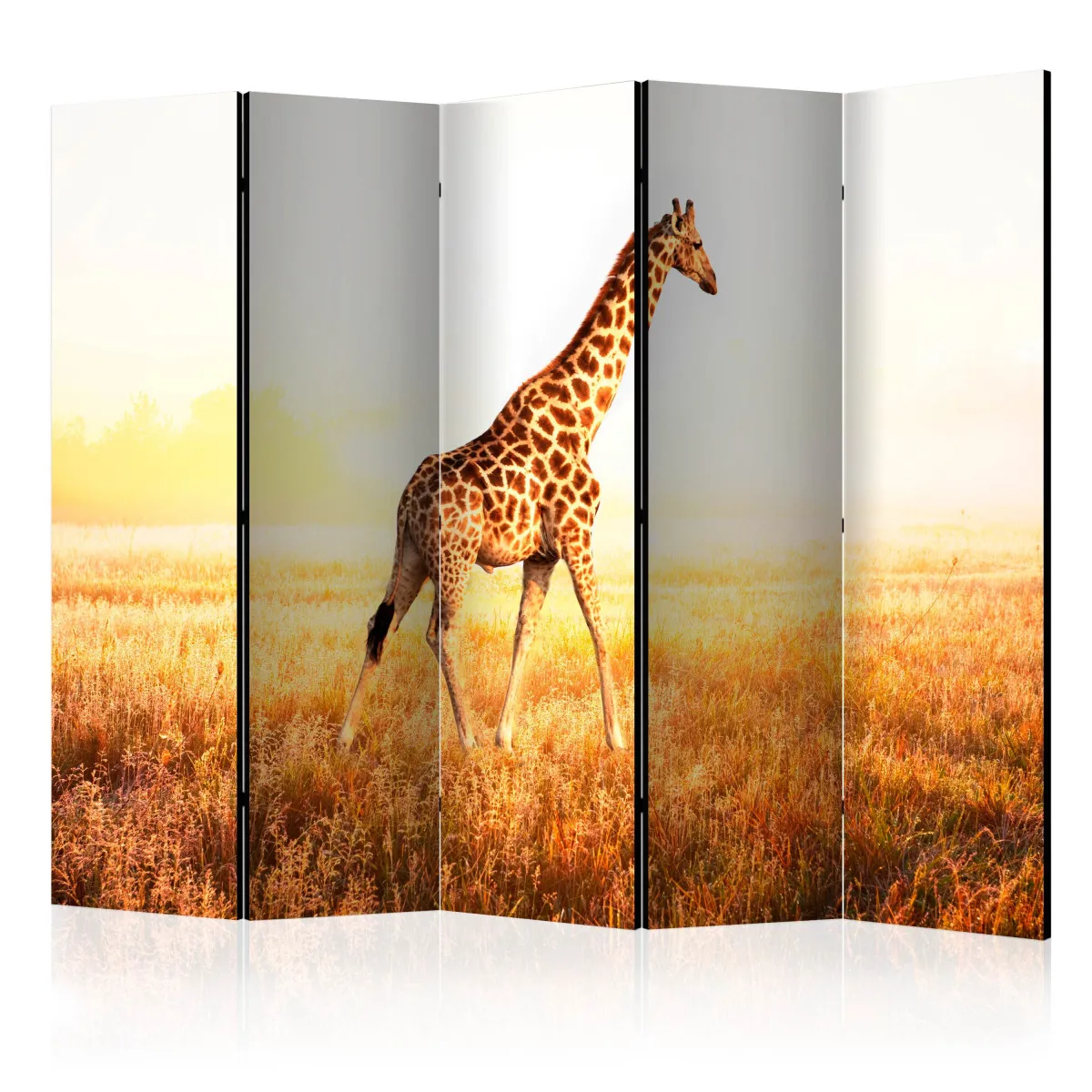 Paravent 5 volets - giraffe - walk II [Room Dividers] - 225x172 (39126)