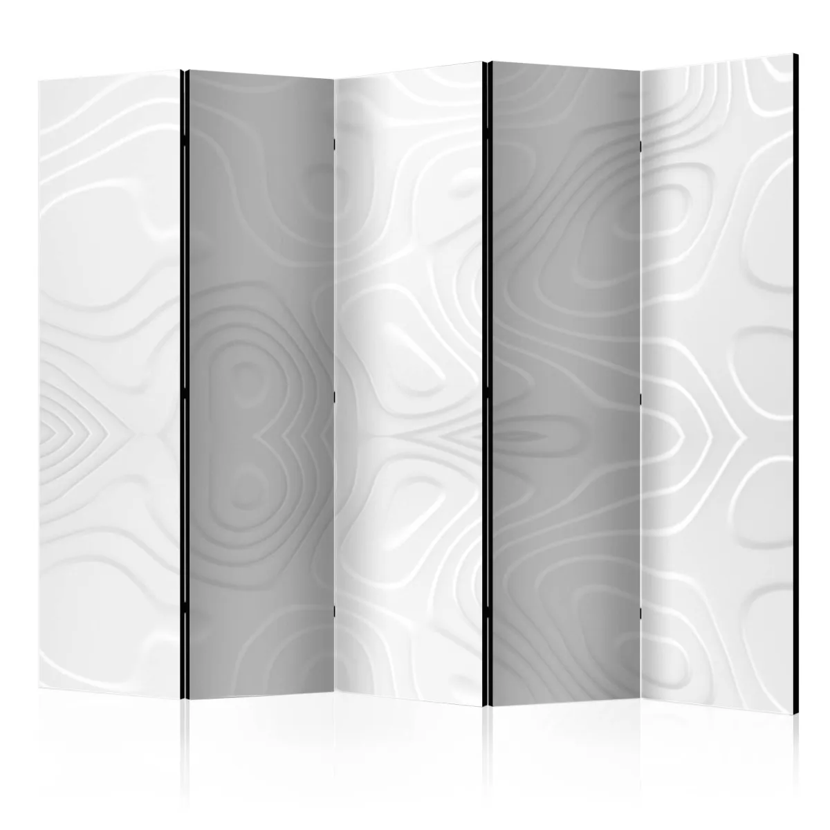 Paravent 5 volets - Room divider - White waves II - 225x172 (40103)