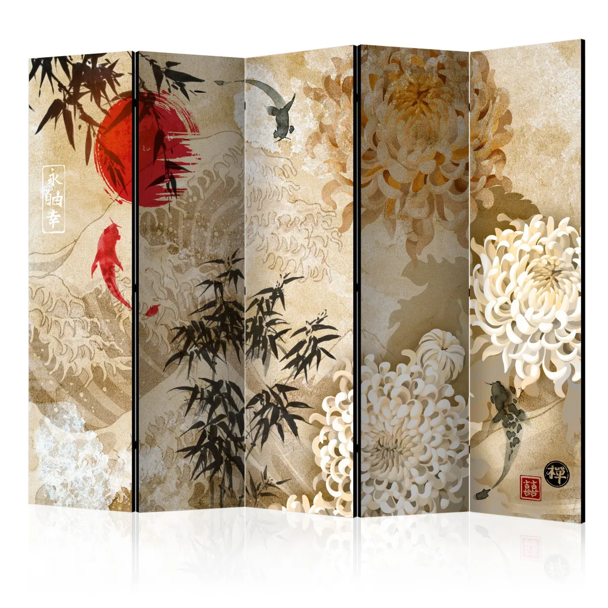 Paravent 5 volets - Fish Dance II [Room Dividers] - 225x172 (38966)