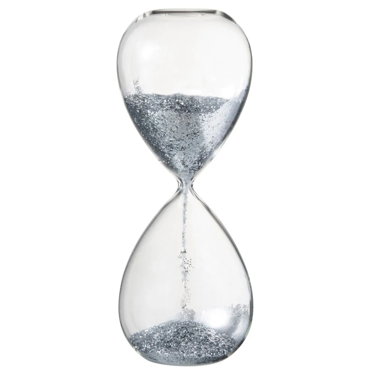 Non Communiqué Argent Jolipa Grand Sablier De Décoration En Verre Et Sable Paillettes - 41 X 15 X 15 Cm - Image 3