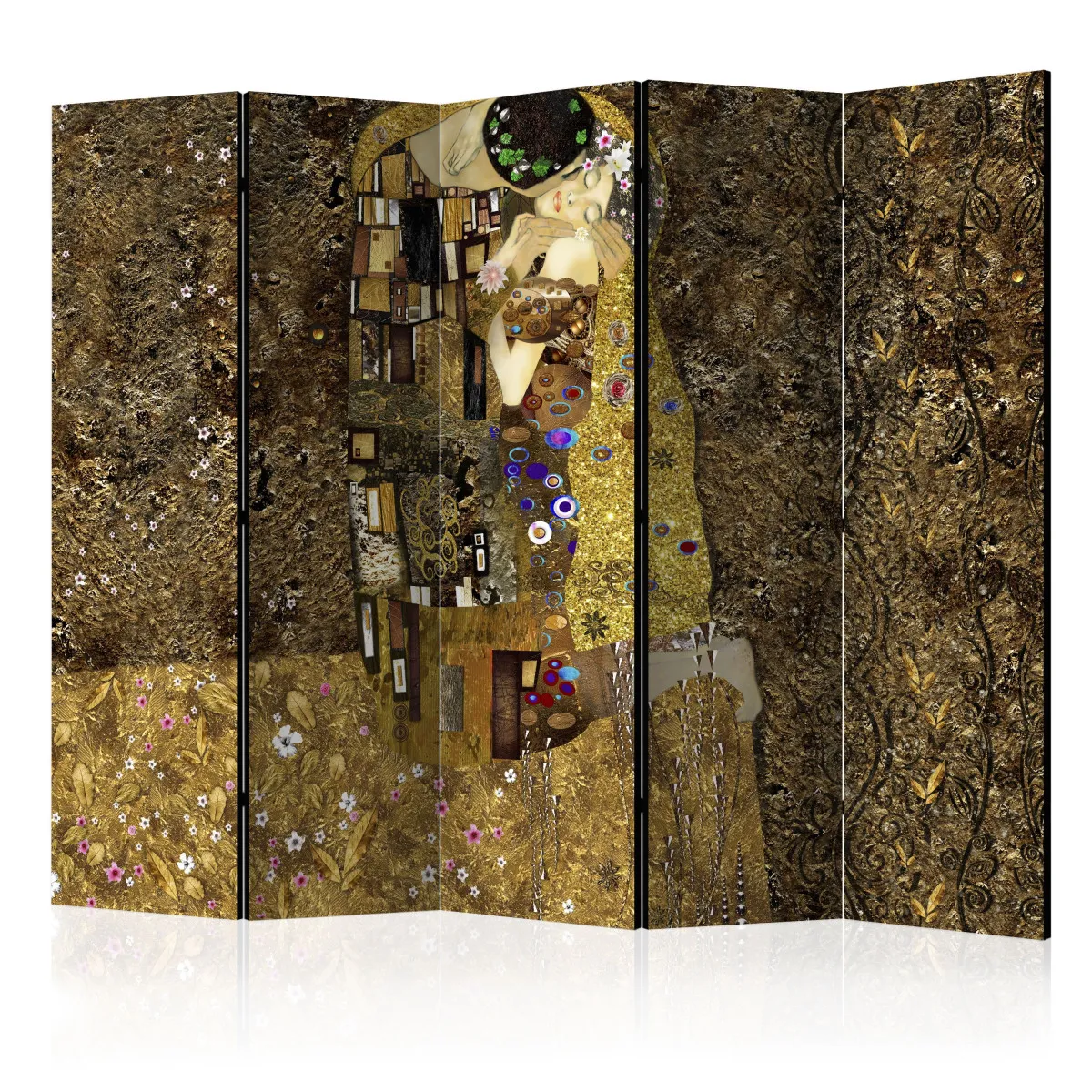 Paravent 5 volets - golden kiss ii [room dividers] A1-PARAVENT470