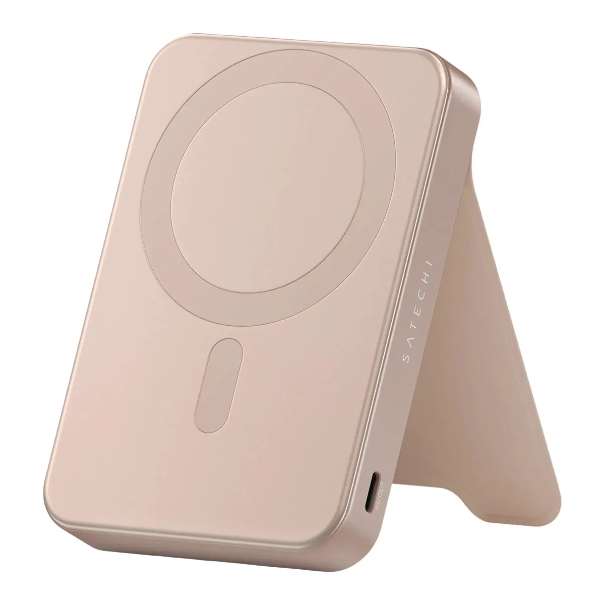 PowerBank Magn&eacute;tique 10000mAh Compatible Qi2 15W Mod&egrave;le OntheGo avec Support Rose