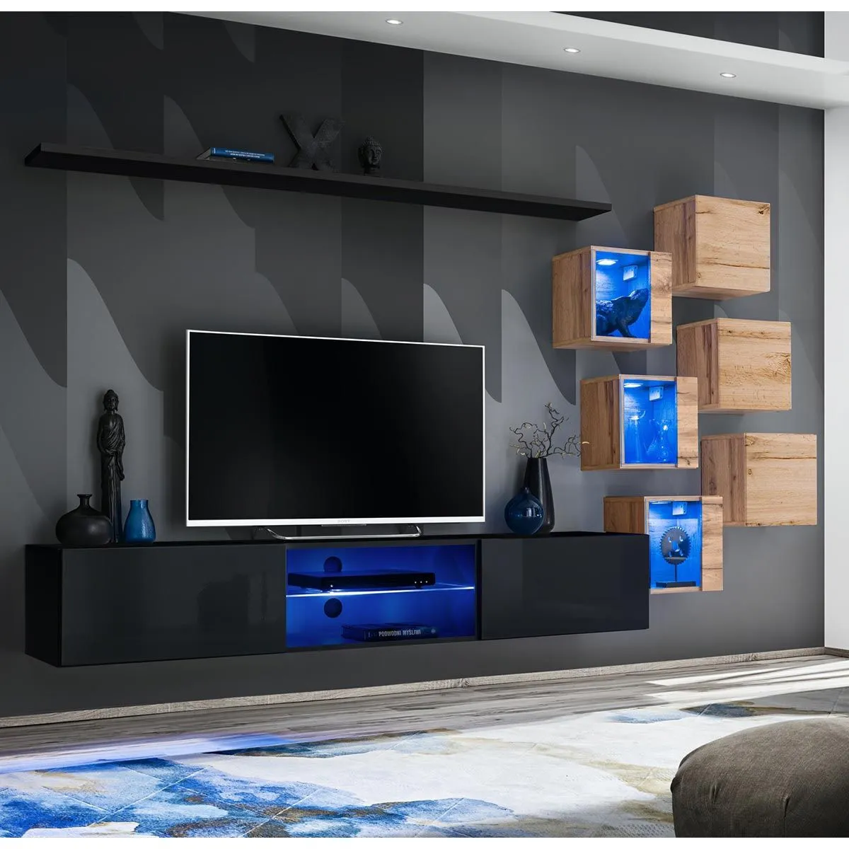 Ensemble Meuble TV Switch XXI 260cm & Naturel