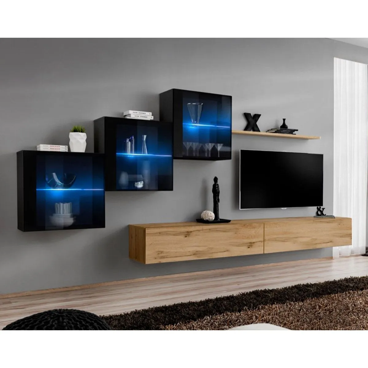 Meuble TV Mural Design Switch XX 330cm - vue 5
