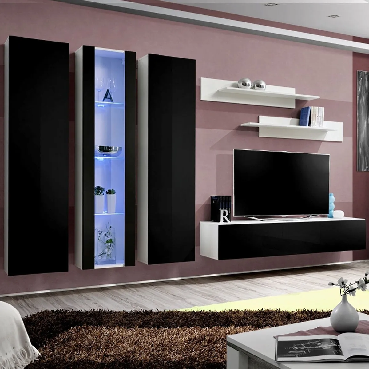 Ensemble Meuble TV Mural Fly C4 310cm - vue 2