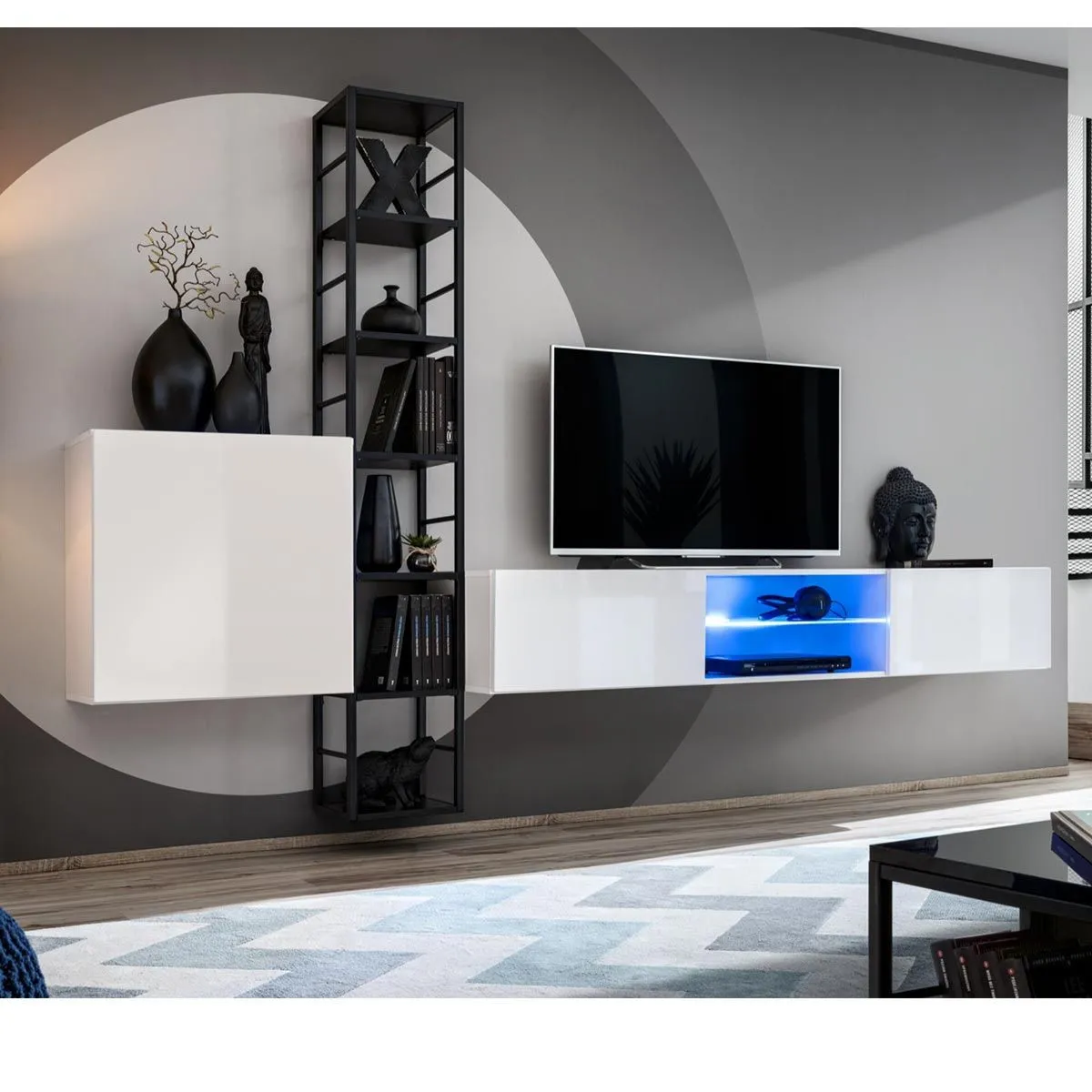 Ensemble Meuble TV Design Switch VI 270cm & - vue 4