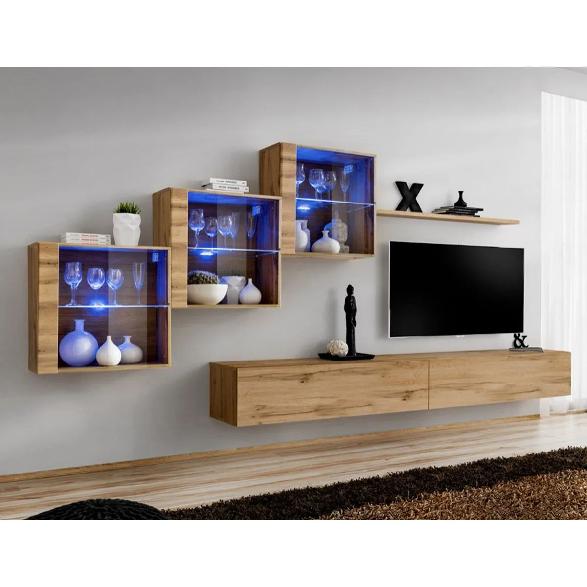 Meuble TV Mural Design Switch XX 330cm - vue 10