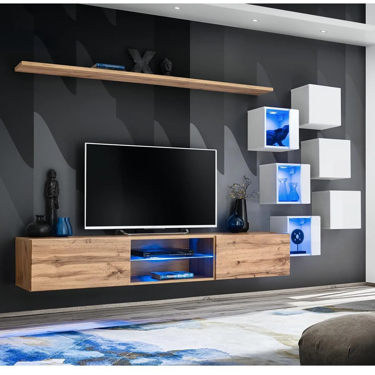 Ensemble Meuble TV Switch XXI 260cm & Naturel - vue 9