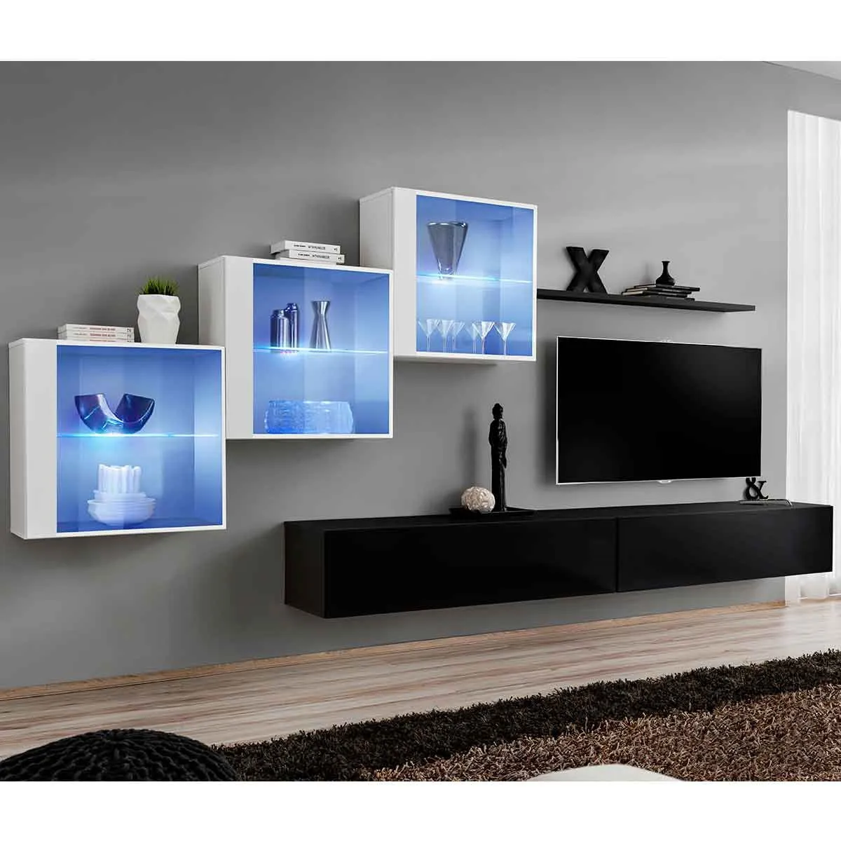 Meuble TV Mural Design Switch XX 330cm - vue 9