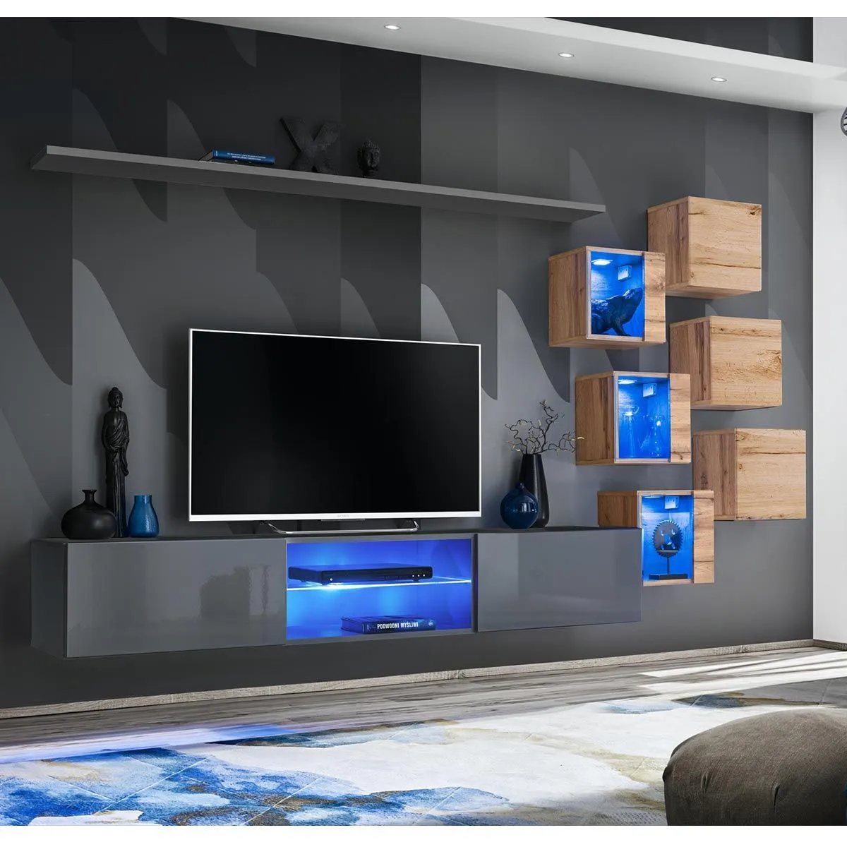 Ensemble Meuble TV Switch XXI 260cm & Naturel - vue 2