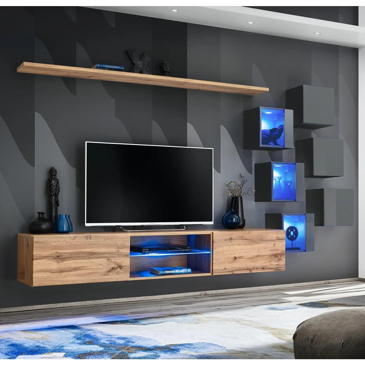 Ensemble Meuble TV Switch XXI 260cm & Naturel - vue 4
