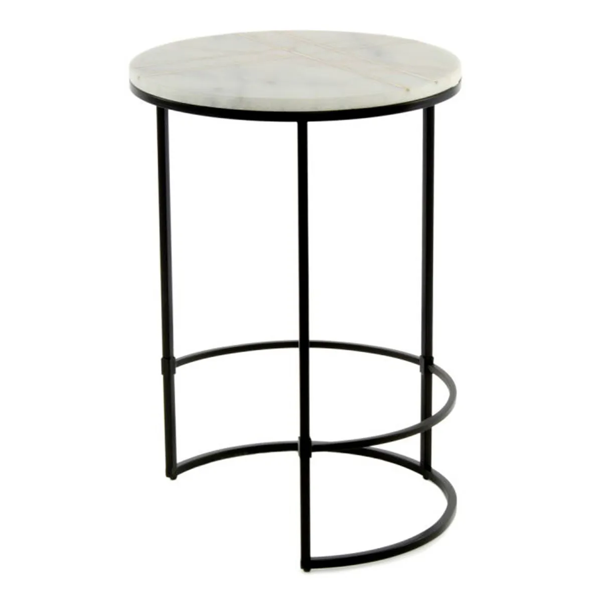 GENERIQUE - Table d'Appoint - Louis - Marbre - Blanc - 64cm - Image 3