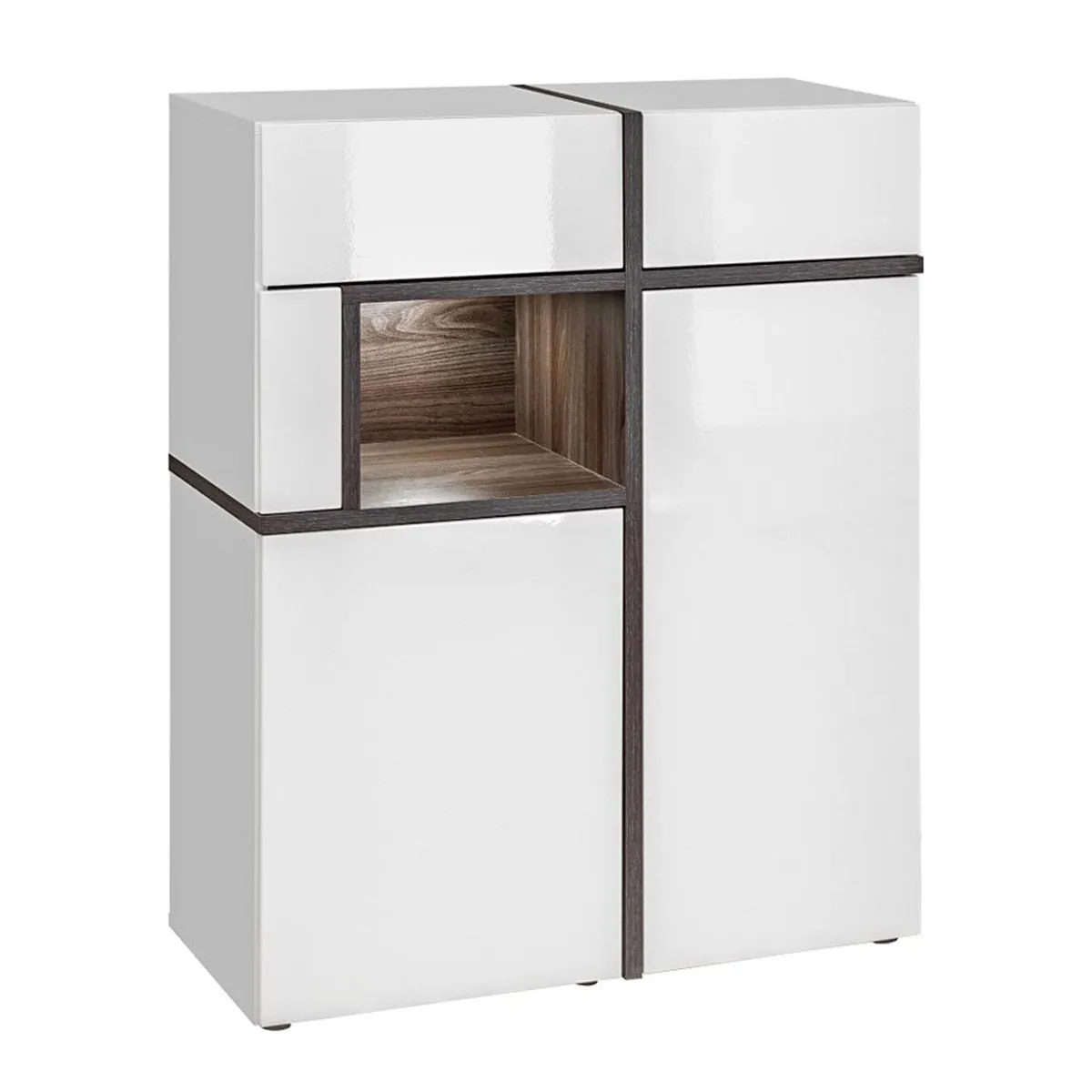 Paris Prix Blanc Buffet Design Led Cross 110Cm