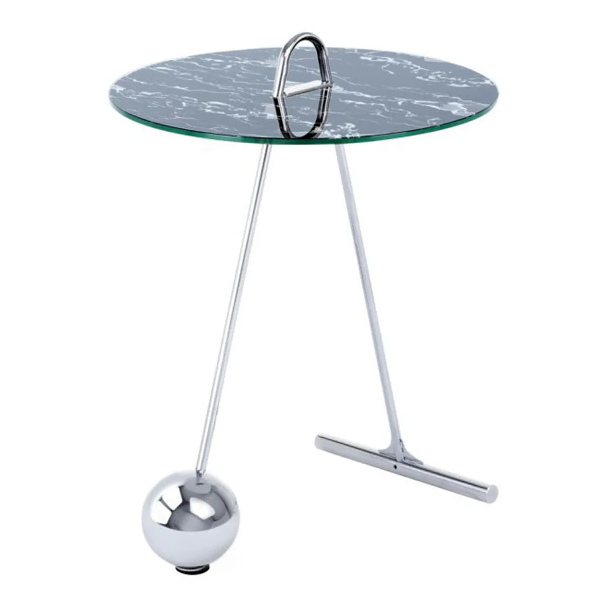 Generique Argent/Noir Table D'appoint Design Pendule 60Cm & - Image 2