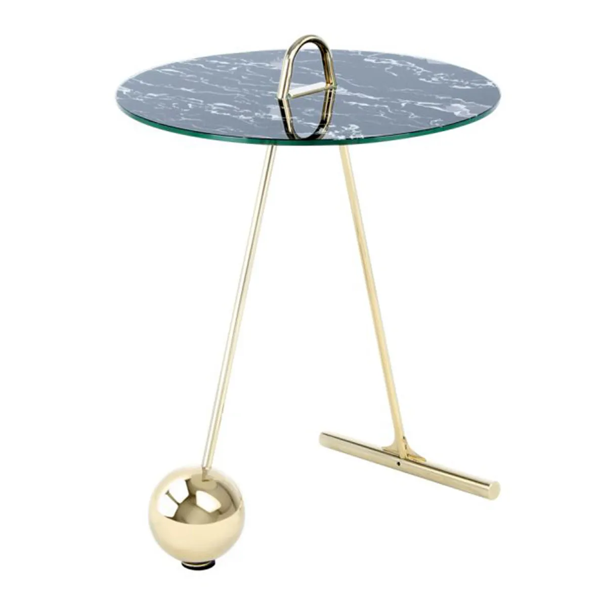 Paris Prix Or Table D'appoint Design "Pendule" 60Cm & Noir - Image 2