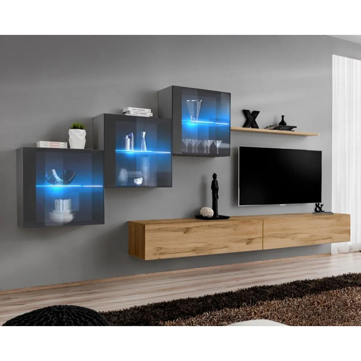 Meuble TV Mural Design Switch XX 330cm - vue 3